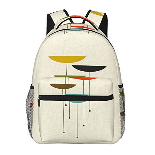 Grand sac à dos décontracté pour ordinateur portable noir motifs géométriques pour ados