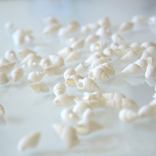 WINOMO 100 peças de mini conchas de mar brancas para decoração de jardim de casamento