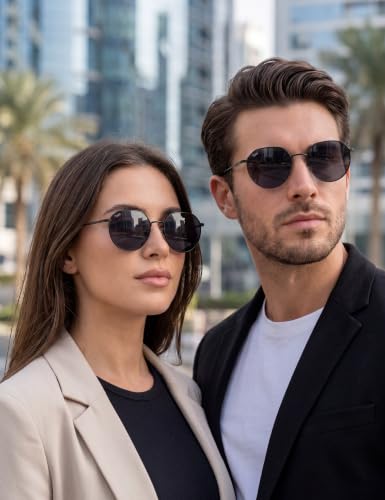 Image of Fastrack Tees Grey Round Sunglasses for unisex