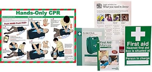 Safety First Aid Group Hands-Only CPR Poster, Laminated (59 x 42 cm), with HSE Compliance Supersize Kit, Bundle