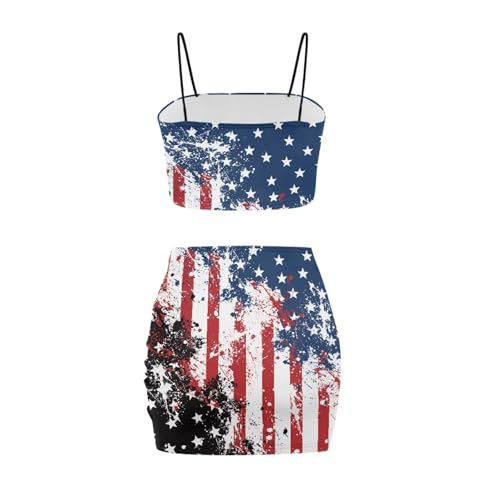 Image of 2025 Sexy Spaghetti Strap Crop Tops and Bodycon Skirt Casual 2 Piece Set S-4XL