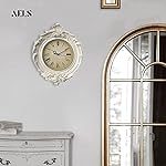 AELS 13x11 Inch Vintage Wall Clock, European Style Decorative Retro Wall Clock, Quality Quartz Battery Operated Hanging for Living Room Bedroom Office Décor, Distressed White Grey - Image 4