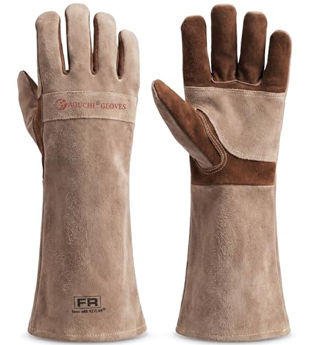 AOUCHI Leather Welding Gloves for Men,Long Sleeve...