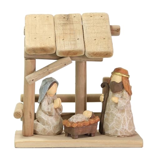 Christ Nativity Resin Statue House Set Decorative Ornament Supplies For Home Desktop Decoration