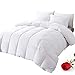 DOWNCOOL Feather & Down Comforter, Twin, White, Cotton, All Season, Heavyweight, Modern, Solid, 68 x 90 inches