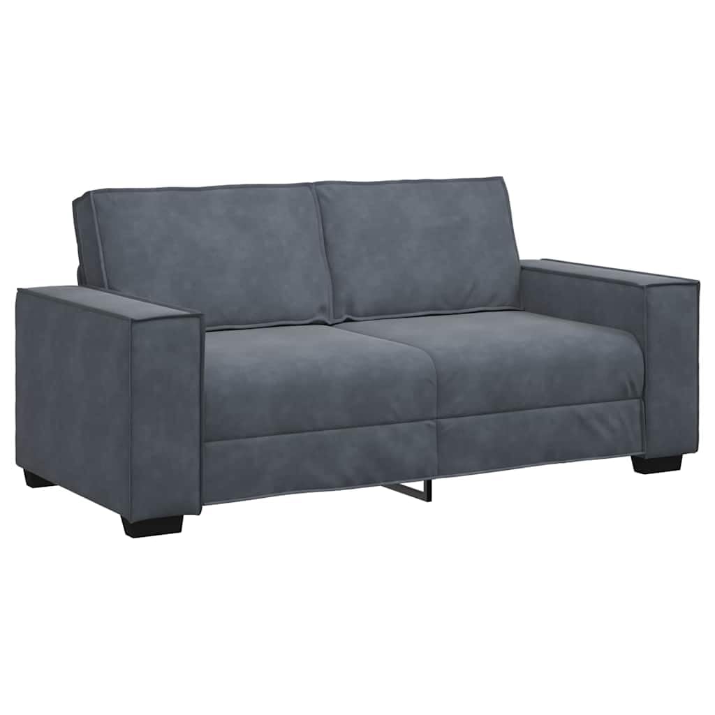 Sofa 2-osobowa, ciemnoszara, aksamitna sofa 180 x 78 x 84 cm, sofa do salonu z szerokimi podłokietnikami, do salonu, pokoju gościnnego, biura