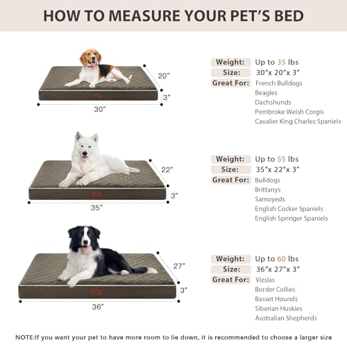 Image of WNPETHOME Orthopedic Dog Bed for Large Dogs, Extra Large Waterproof With Removable Washable Cover & Anti-Slip Bottom, Egg Crate Foam Pet Mat, Multi-Needle Quilting XL Crate Bed