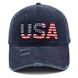 Lotsduoler 4th of July Hat American Flag USA Baseball Hat for Women Men Fourth of July Patriotic Hat 4th of July Accessories Blue