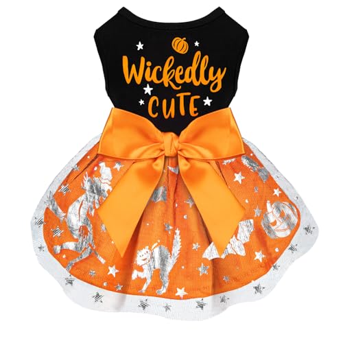 Dog Halloween Costumes Dog Dress Halloween Costumes for Dogs Funny Puppy Dress with Bow for Small...