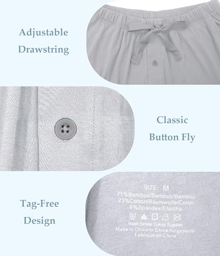 Image of CF Mens Pajama Shorts Bamboo Rayon & Cotton Sleep Shorts Lightweight Pants