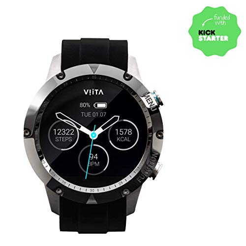 Preisvergleich Produktbild Viita Watch Active HRV Titan mit Silikon-Armband, Silber / schwarz