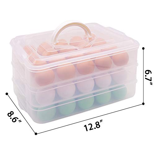 Hansgo Deviled Egg Tray, 3-Layer Deviled Egg Carrier With Lid Egg Carrier Box Dispenser Container With Handle For 60 Eggs #TOP1