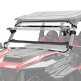 XUTVOTOR Flip Up Windshield for Polaris General 1000/XP 1000 2016-2026 Accessories, Clear 1/5'' Hard Coated Scratch Resistant Poly Split Adjustable Windshield, Can be Full Open/Closed/Vented Window