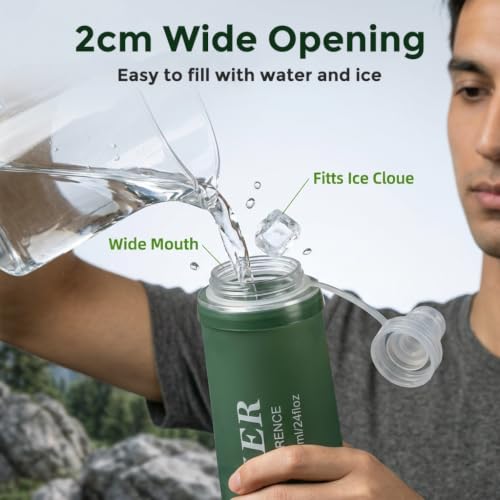 Image of PROBEROS Soft Flask 500ml Collapsible Water Bottle Hydration Bottle Leakproof TPU Flask for Running Hiking Cycling Outdoor Sports