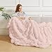 ORINOVA Pink Fluffy Blanket for Couch Living Room Faux Fur 50x60 Fuzzy Throw Blanket for Bed Soft Furry Bed Cozy Comforter Home Decor Gifts 860 GSM