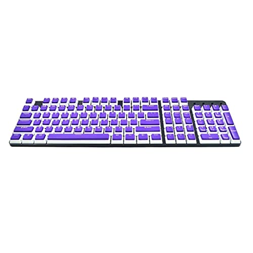 Image of CALANDIS Pudding Keycaps Set 104Keys Doubleshot for Office Home Gaming Typing Purple