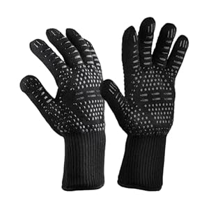 Grillhandschoenen - keukenhandschoenen, hittebestendige barbecuehandschoenen, brandvertragende beschermende wanten voor fornuis, open haard, koken, frituren, kamperen in de open lucht, vuur