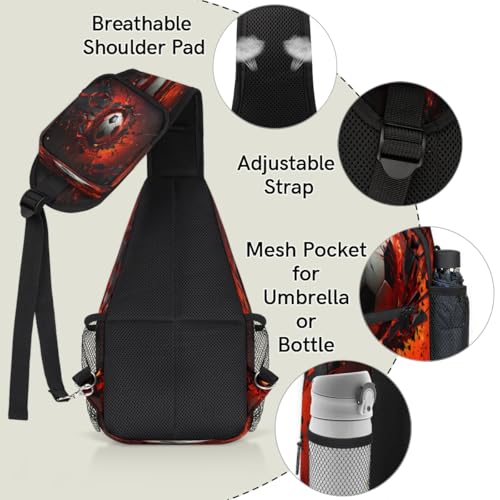 Football Cool Sling Bag Crossbody Sling Backpack Hiking Daypack for Men Women Chest Bag for Travel Running4