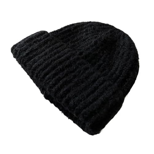 Bonnet femme et homme en tricot de laine bonnet simple et chaud de couleur pure