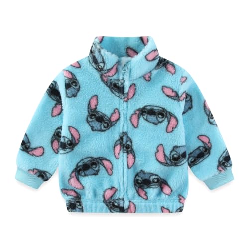 Image of Disney Minnie Pooh Stitch Girls Sherpa Coat Jacket Infant Toddler Big Kids