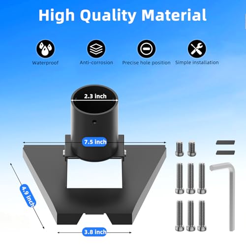 Image of Pole Adapter for Starlink, Adjustable Angle Gen 3 for Starlink Tilt Pole Mount, Rustproof, Weatherproof Starlink Roof Mount, Compatible with Starlink Standard 4 /4X /V3 /V4, Pipe Not Included