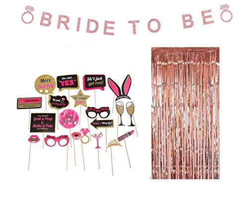 Bachelorette Party/Bridal Shower Photo Booth Props Bundle - Set of 20 Pre-Assembled Props
