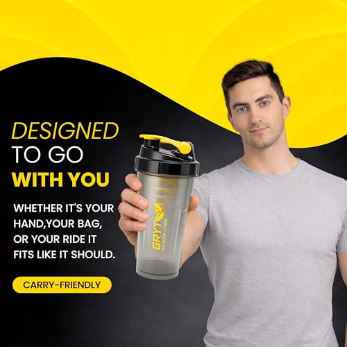 Image of Protein Shaker Bottle with Mixing Ball | Leakproof Gym Shaker Cup for Whey Protein, Pre Workout & Juice | BPA Free Sports Water Bottle for Gym & Fitness (600ml)