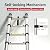 SEEKNEW Telescoping Ladder, 16.5 FT Aluminum Extension Ladder, 330 lbs Capacity with Triangular Stabilizers, Portable Collapsible Ladder for Roof, Home and RV; Silver