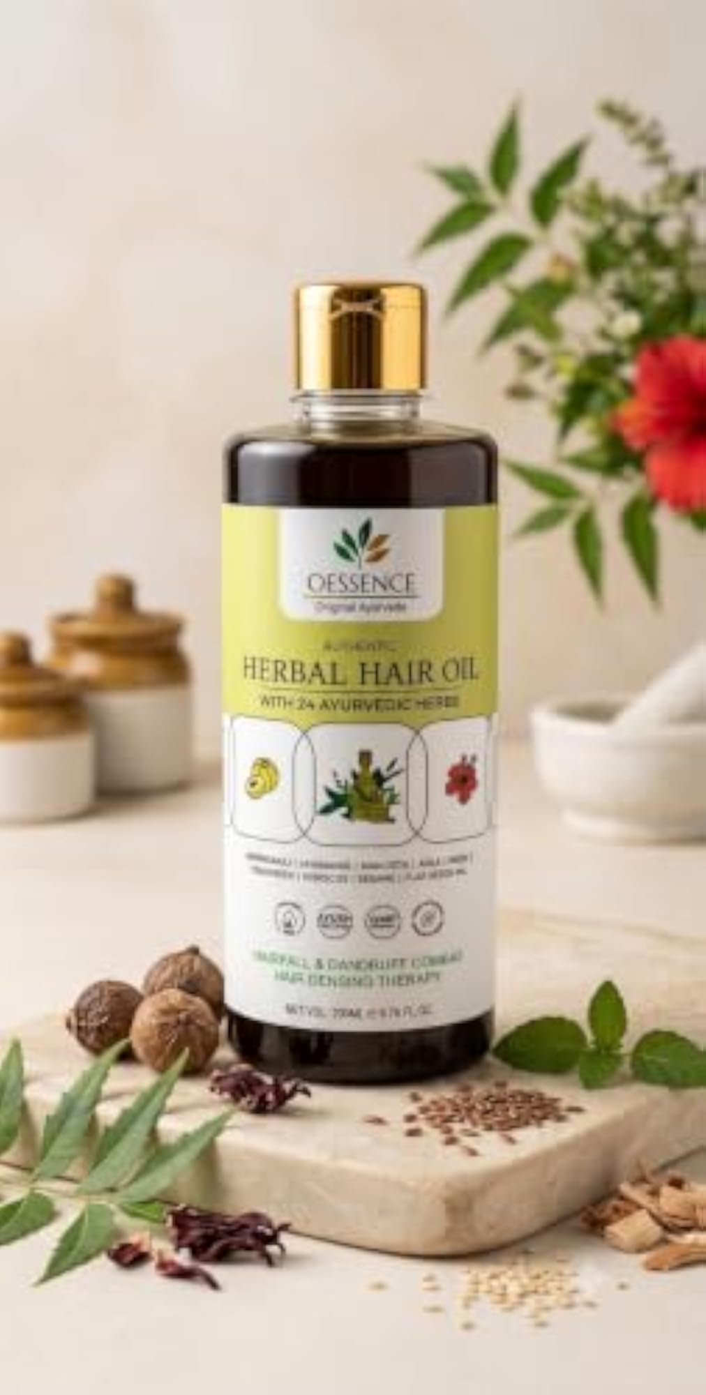 Authentic Herbal Hair Oil for Hair Fall Reduction