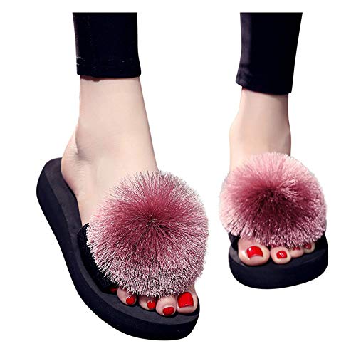 Gibobby Slippers for Women Moccasins Women's Cozy Memory Foam Slippers Fuzzy Wool-Like Plush Fleece Lined House Shoes w/Indoor, Outdoor Anti-Skid Rubber Sole Purple