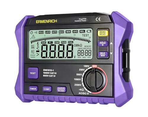 Testeur d'isolation numérique ET50 mégaohmmètre 2500V pour mesure de résistance