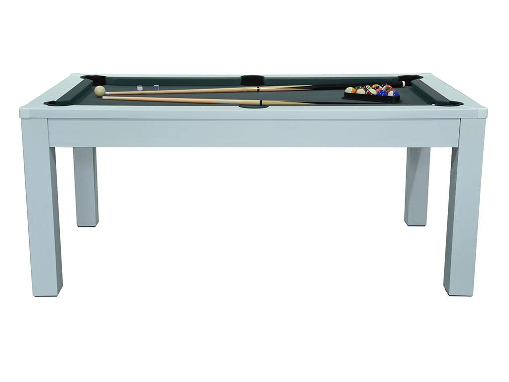 Vente-unique - Table Transformable Blanche - Billard & Ping-Pong - L182 x l102 x H80 cm - Henk