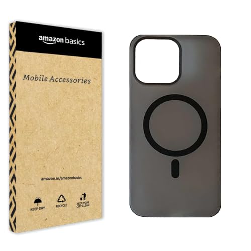Image of amazon basics Luxury Paper Thin Case Cover for iPhone 12 | Matte Finish | Compatible with magsafe | (Black, iPhone 12) | Cover