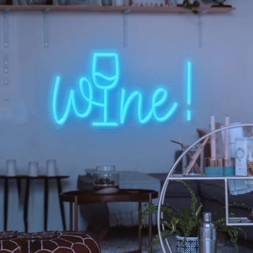 Image of Acrylic Wine Neon Sign for Wall or Window Background Decor,LED Dimmable Bar Neon Decorative Cocktails Light Handmade Art Lamp for Home Pub Wedding Party Bar Studio,5V USB Powered