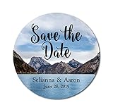Darling Souvenir 45 Pieces Customized Blue Save The Date Label Stickers - Envelope Seals for Parties, Bridal Invitations, Journals & Gift Enclosures, Anniversary Cards & Festive Stationery