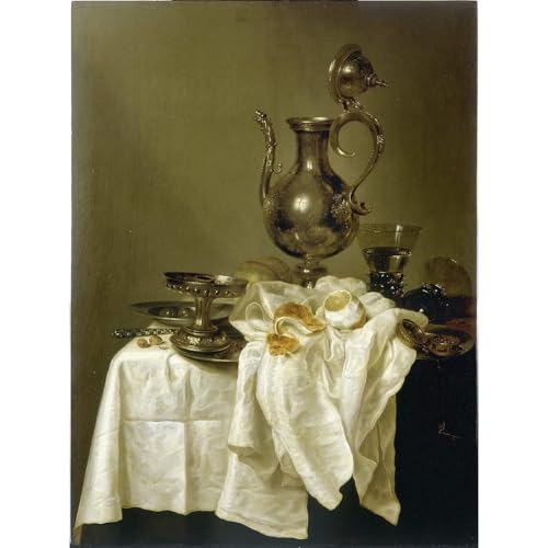 Impression HD sur toile nature morte avec argent pour valoriser un grand mur vide