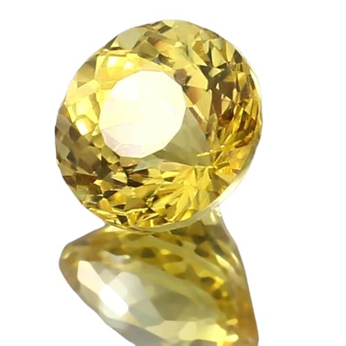Saphir jaune de Ceylan naturel pierre précieuse ronde pour collier