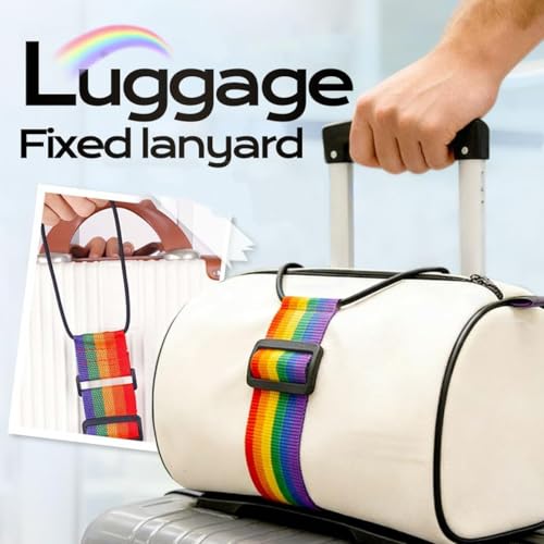 Image of Rainbow Luggage Straps Adjustable Suitcase Belts 3 Pack Travel Set Adjustable Secure Fit • Elastic Nylon Belt • Bright Rainbow Colors • Dual Stretch Loops • Easy Travel Organization
