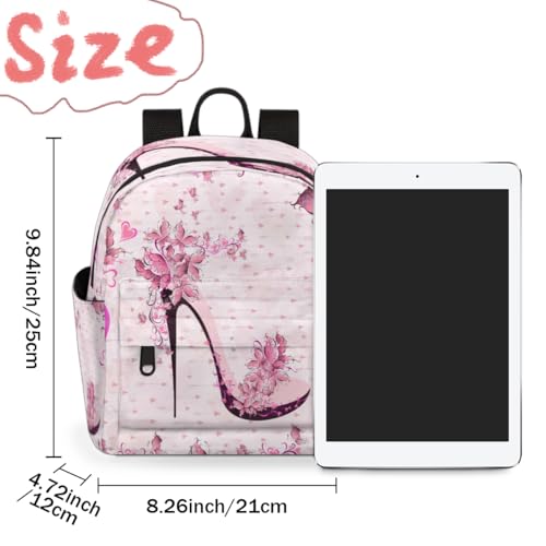 Flower High Heels Backpack for Women Large Capacity with Adjustable Pressure Relief Strains Lightweight Travel Backpack for Work Travel Casual Gifting4