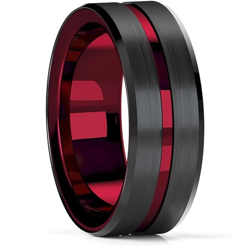 Bague de fiançailles noire à bord biseauté et finitions de haute qualité
