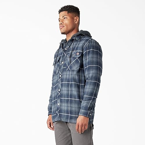 Dickies Men's Water Repellent Flannel Hooded Shirt Jacket2