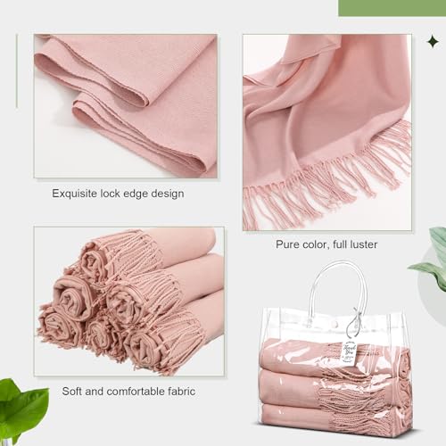 Hercicy 6 Sets Bridesmaid Proposal Gifts Scarf Shawl with Clear Bags for Women Wedding Party Favor Bridal Shower Gifts3