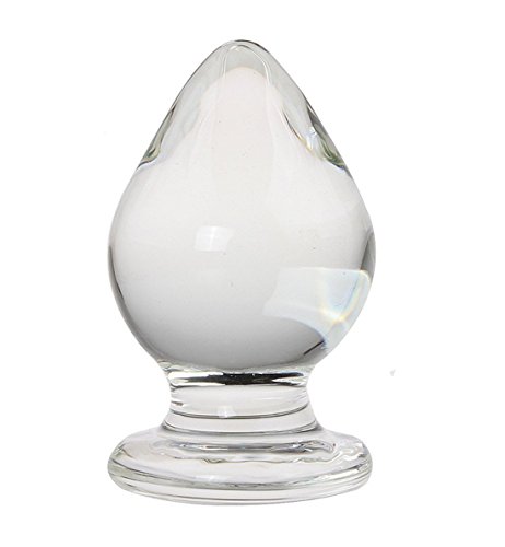 Grand plug anal en verre borosilicate transparent haut de gamme 11 x 6,5 cm