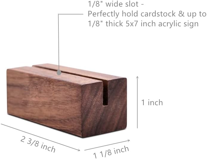 UNIQOOO 20 Pack Place Card Holders | Rustic Walnut Wood Escort Cards Display Stands | Table Number Sign and Photo Stand | Perfect for Retail Shop, Cafe, Home, Wedding, Dinner Party Events Decoration - Image 6