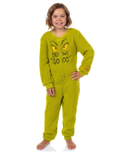 Dr. Seuss The Grinch Union Suit Define Good Kids One Piece Pajama Loungewear (Medium 8)