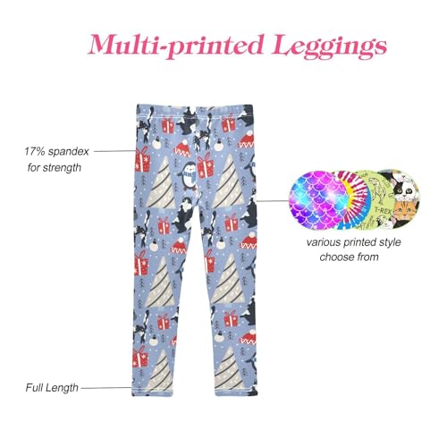 CaTaKu Girls Leggings Christmas Tree Cats Leggings for Girls Kids Athletic Workout Yoga Pants Size 4-10T4
