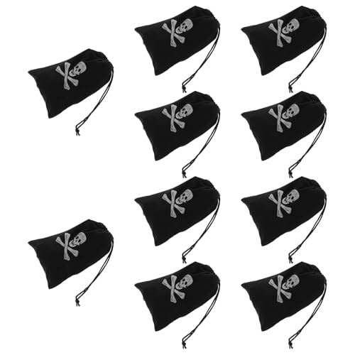 Paquet à cordon pirate noir en polyester pour petits objets de fête - 2