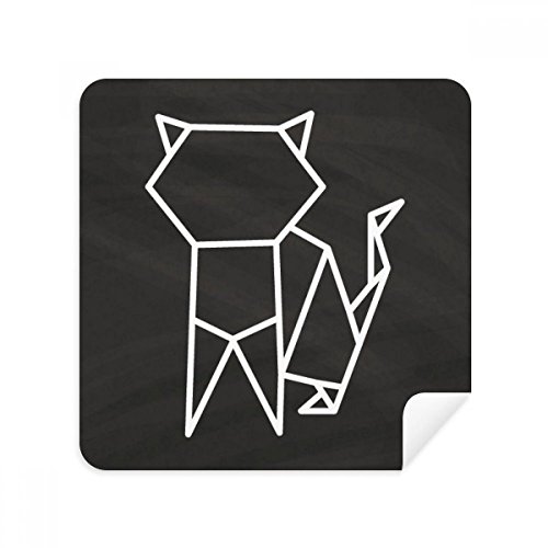 Tissu de nettoyage lunettes en daim chat géométrique 2x