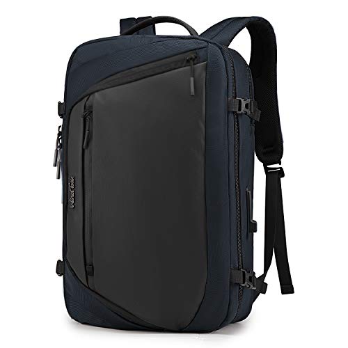 Wind Took Mochila para Portatíl 17 Pulgadas Equipaje de Mano Mochila Viaje Grande Impermeable Poliéster + PU Multifuncional para Trabajo/Vacacinones/Colegio/Viaja de Negocios/Azul Cover