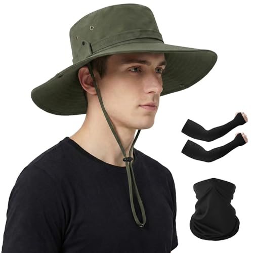 La Mejor Lista de Sombreros y gorras para Hombre al mejor precio. 42 Sombrero de Sol de ala Ancha Hombre y Bandanas y Mangas de Brazo, Gorro de pesca para Hombre y Mujer, UPF50+ para Ciclismo, Pesca, Senderismo, Golf, esc (MX/US, Alfa, Talla única,...